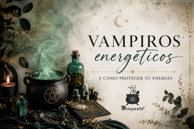 Imagen espiritual sobre vampiros energéticos y limpieza energética creada por Margui Centeno