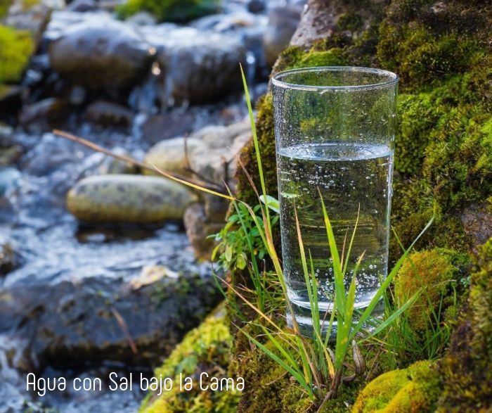 agua con sal bajo la cama